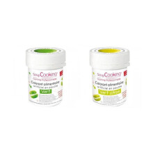 2 Lebensmittel-Pulverfarbstoffe - zitronengrün