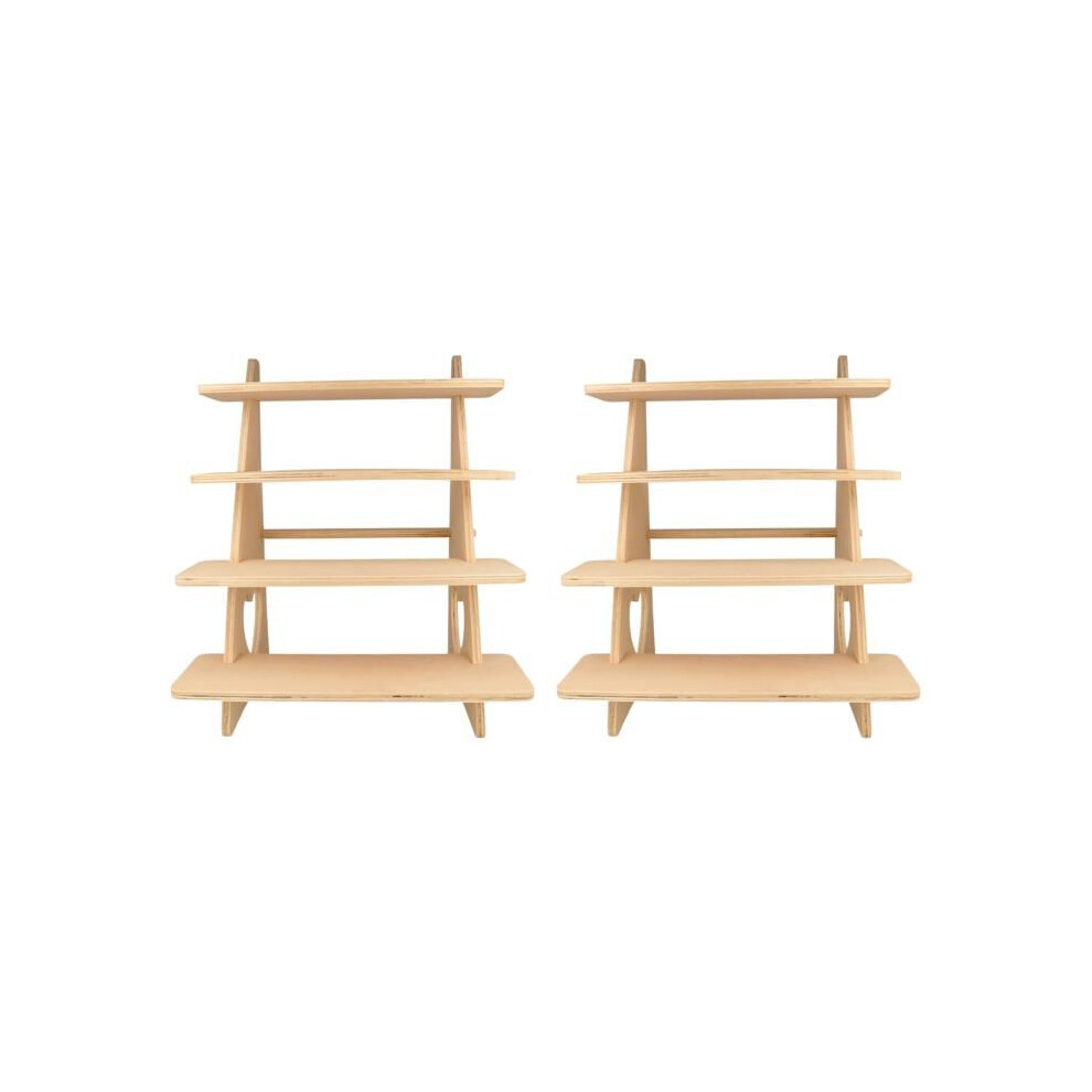 2 Wooden Displays With 4 Shelves 38 X 32 X 26 Cm Artemio