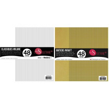 96 Scrapbooking-Papiere Weiß + Kraft - 300g/ m²