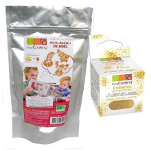 Vorbereitung für Weihnachtskekse + goldene Glitzer