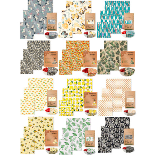 Versatile Beeswaxs Food Storage Covers 3 Pack Natural-hive 2 1