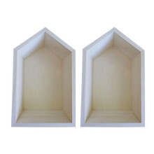 2 mensole in legno casa 22,5 x 14 x 10 cm