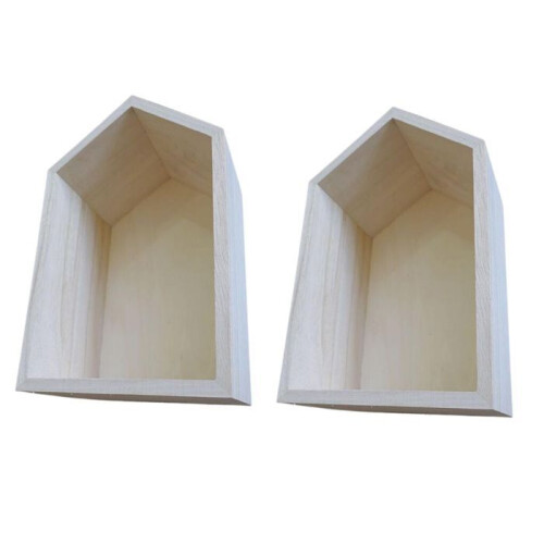 2 Holzregale Haus 22,5 x 14 x 10 cm 2