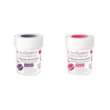 2 Lebensmittel-Farbstoffe in Pulverform - violett-rosa