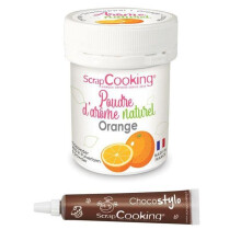 Aroma alimentare naturale in polvere arancione + Penna al cioccolato
