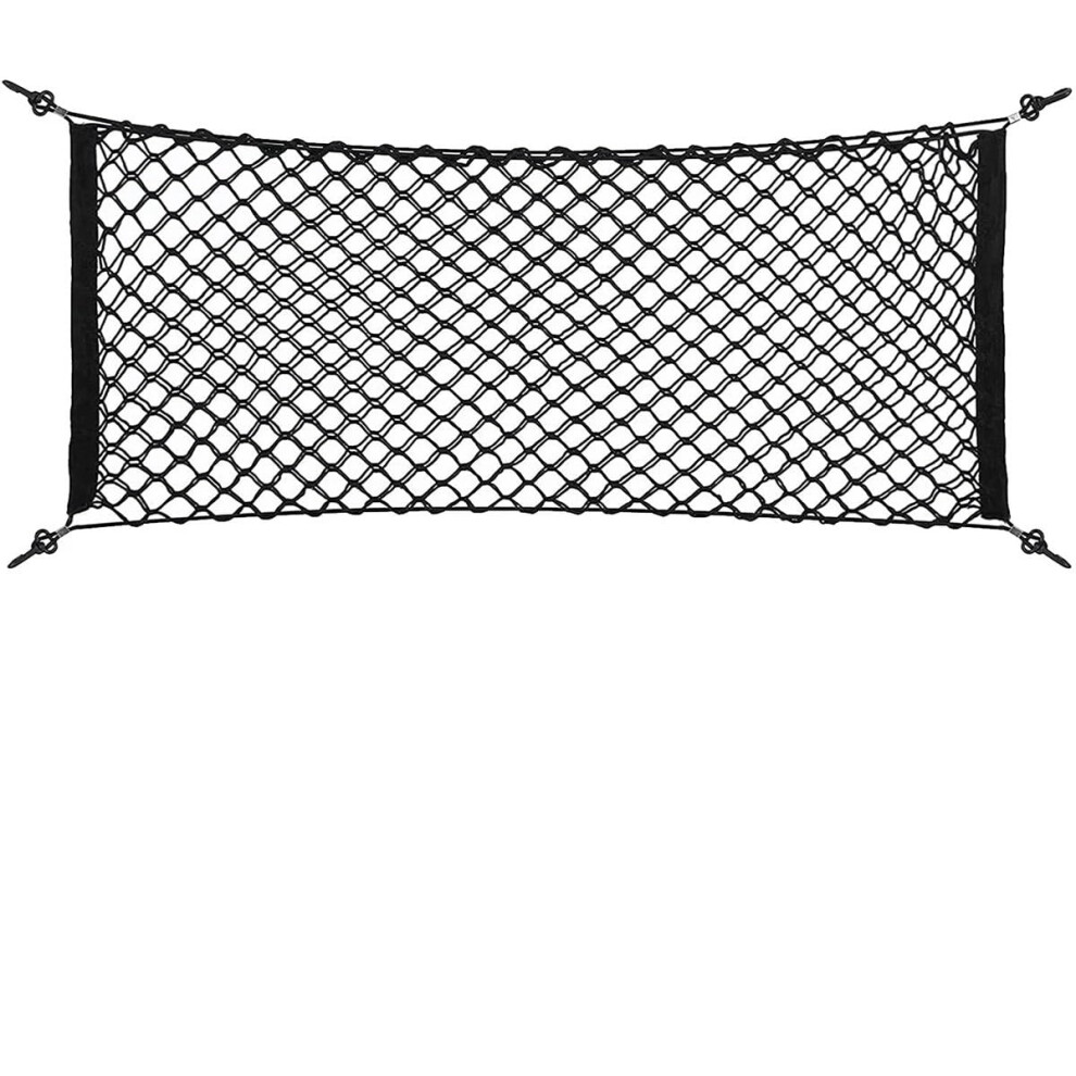 Car Boot Storage Net With Hooks 110X60cm Elastic Nylon Car Trunk Cargo Net Pocket Large Capacity 9105992526703