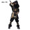 Σετ Παιδικής Στολής Ninja, Στολή Cosplay Ninja με Μαύρο και Χρυσό Στάμπα Δράκου από Μαλακή 2