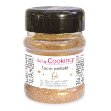 Vaso di zucchero glitterato - Oro 160 g