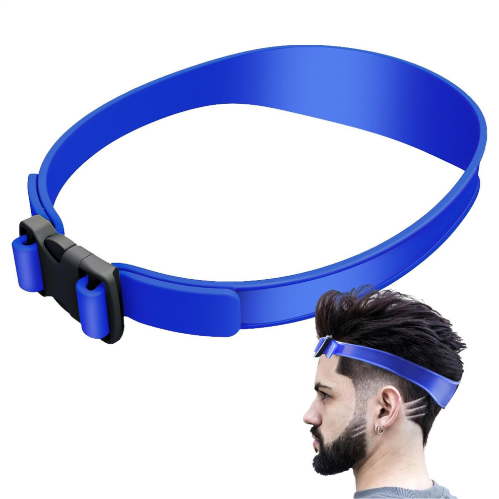 Blue Haircut Guide Curved Silicone Hair Bands Neckline Template Silicone Curved Haircut Band Headband For Hair Cutting
