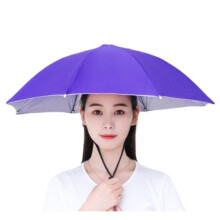 Fishing Umbrella Hat Foldable Sun Cap Headwear Purple 69 Cm Multifunction Portable Outdoor Sports