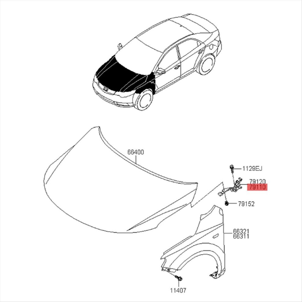 1Pair Driver & Passenger Side Hood Hinge Cover 791 4853535347203