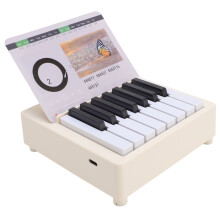 Miniatur-Kalender für den Schreibtisch im Klavier-Design, spielbares Mus ornament, weiß, Kunststoff, 1000mAh