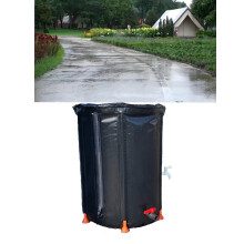 Collapsible Rain Barrel Kit 250L Black With Filter, Spigot, Overflow, Gutter Downspout Compatible for Gardening
