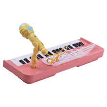 37-Tasten Elektrisches Keyboard Klavier, 7 Klangfarben, Pink/Blau, Tragbar