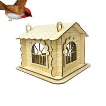 Wood Bird Houses for Outside Natural Wooden Wren Bird House Outdoor Garden Decoration for Feeding and Breeding Balcony