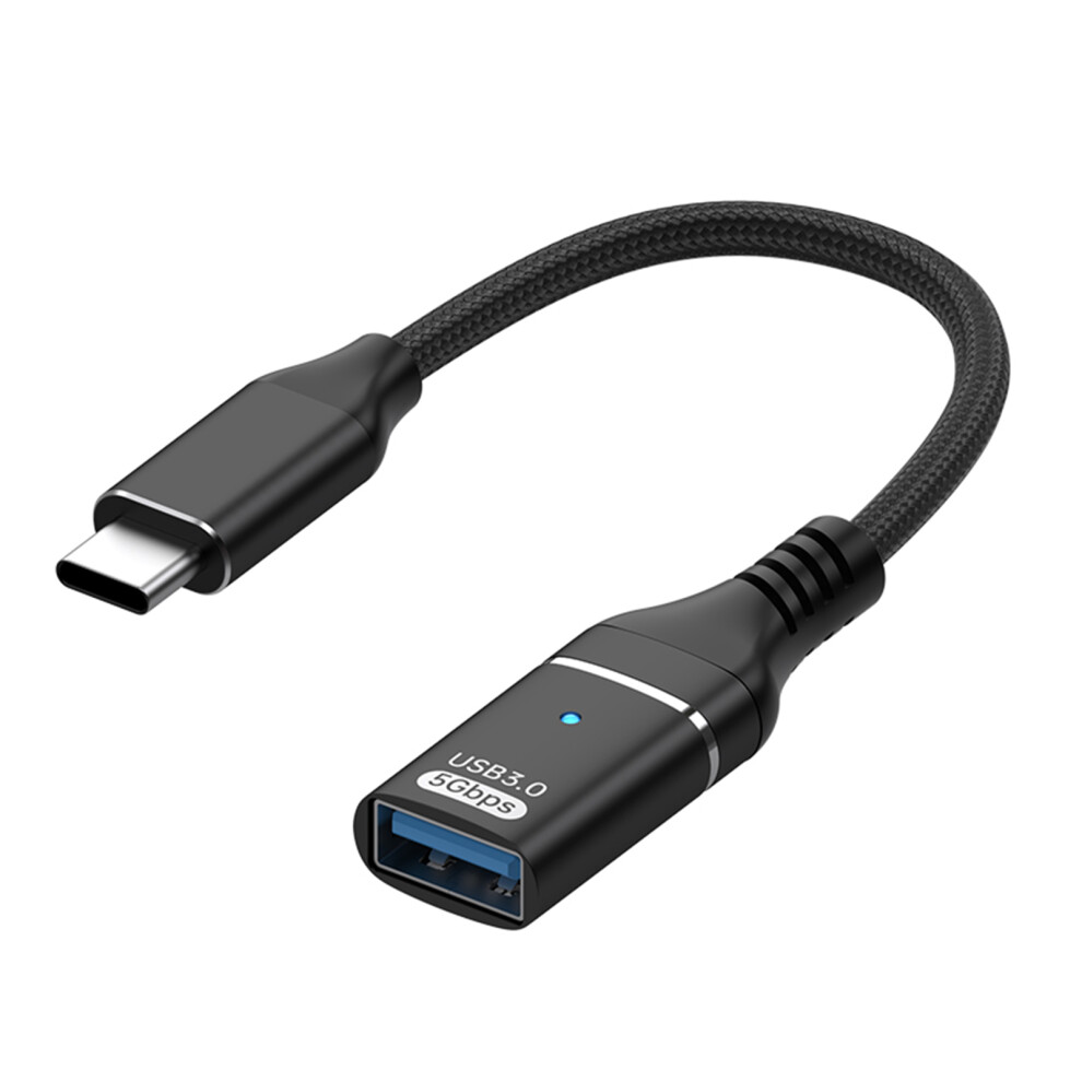 Nylon Braided Usb C Otg Adapter 10Gbps Data Transfer 5V3a- Black 7704000275484