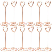 48 Teile Herzförmige Fotohalter Tischnummern Papiermenüklemmen Roségold