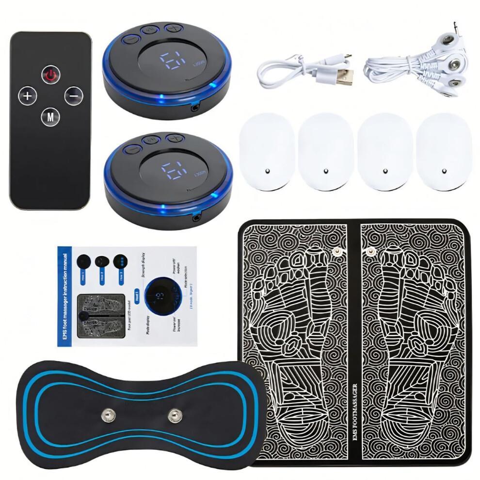 Foot Massager For Circulation And Pain Relief, 8Mode Foot Massager, Rechargeable Muscle Stimulator For Tired Feet