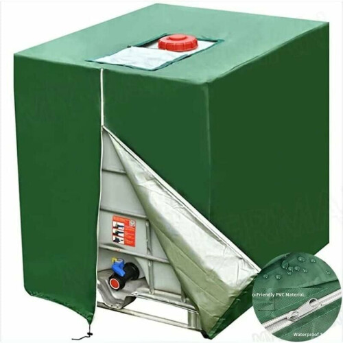 Κάλυμμα IBC Tote για δεξαμενές νερού 1000 λίτρων, ύφασμα Oxford βαρέως τύπου με προστασία