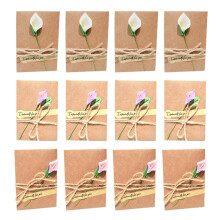 Handgemaakte vintage kraft blanco notitiekaart, wenskaart voor elke gelegenheid, bloemenwenskaart met enveloppen voor oprechte uitingen en