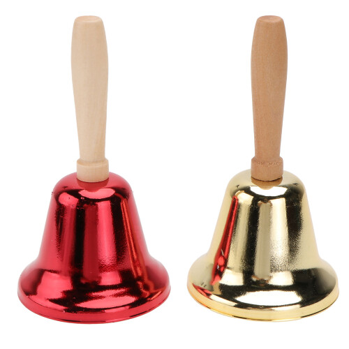 4 Pcs Metal Rattle Hand Call Bell With Handle 2
