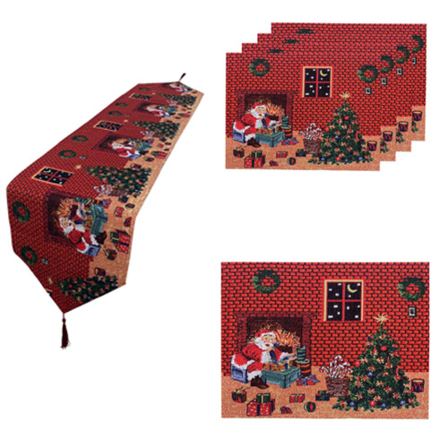 Cotton Linen Tablecloth Christmas Tree Pattern Optional-1 piece 1