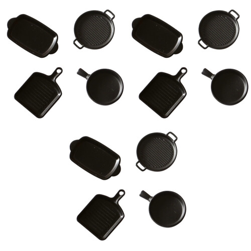 12 Pcs Mini House Toys Baking Steak Plate Models Decor Random Color 2