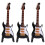 3Stk Mini E-Gitarre Schwarz 10Cm Mit Box Und Spannvorrichtung 4