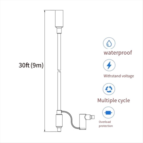 Predlžovací kábel 12AWG pre solárne generátory, 8 mm samica-samec A 2