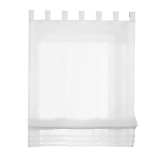 Roman Curtain with Adjustable Length Light Filtering-White