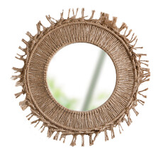 Cotton Rope Woven Macrames Wall Mirror with Tassels for-Middle