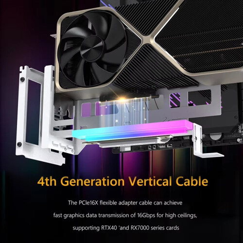 Θήκη Universal Vertical GPU για PCIe 4.0 X16, Κιτ Riser, ATX, Μαύρο 2