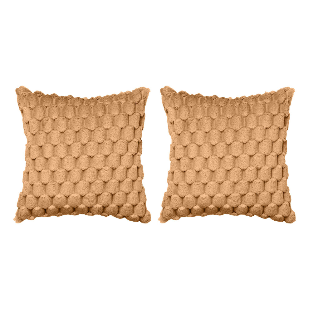 Luxurious Soft Plushes Touch Faux Furs Pillow Cover-Light Brown