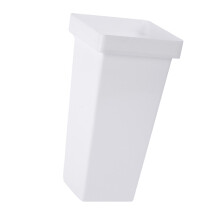 Square Flower Bucket Bucket 13.25Inch 16.30Inch Tall-White S