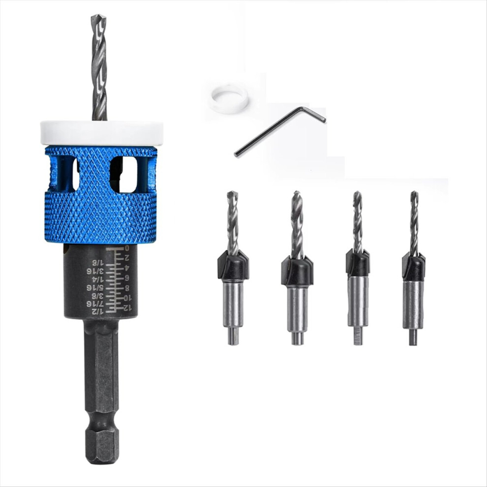 5Pcs/Set Countersink Drill Bit With Adjustable Depth Stop 4852742542340