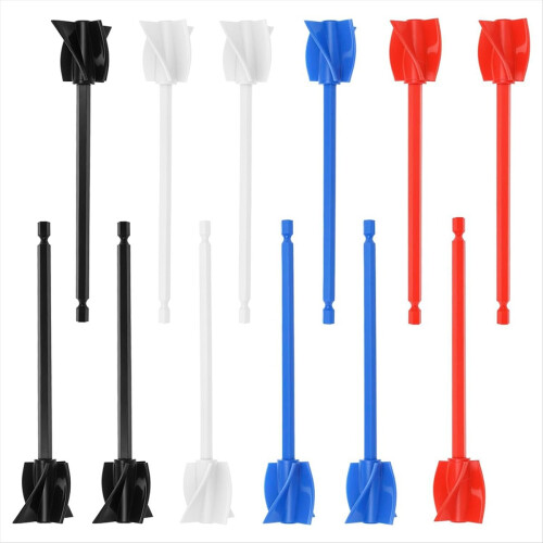 Epoxy Mixer Attachment for Drill, 12-Piece Set - Helix Paddles