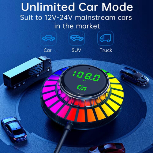 Adattatore per auto con trasmettitore FM Bluetooth 5.3, PD30W e wireless QC3.0 2