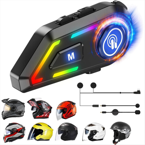 Motorhelm Bluetooth-headset met luidsprekers en 2 microfoons 2