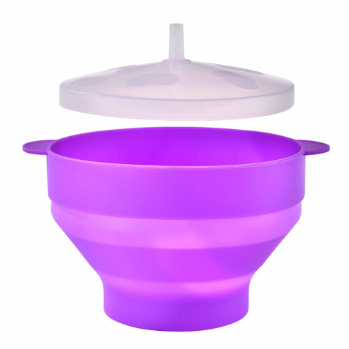 Foldable Oven Bowl Popcorn Bowl with Lid for Home Use