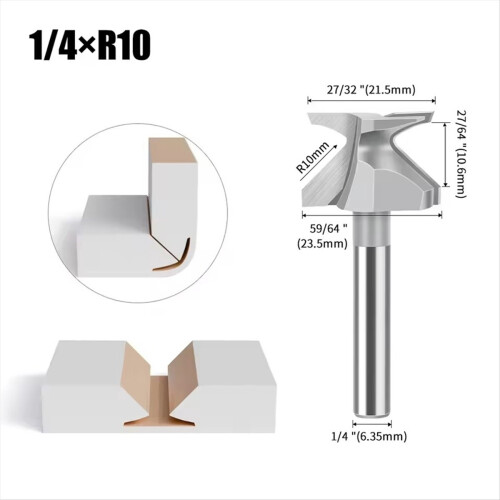Arc Bending Integrated Router Bit Forming Tool 1/4XR10 1