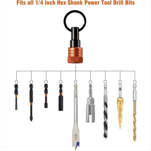 Bit Holder Key Chain with Carabiner, for Impact Drills Nut Driver 1
