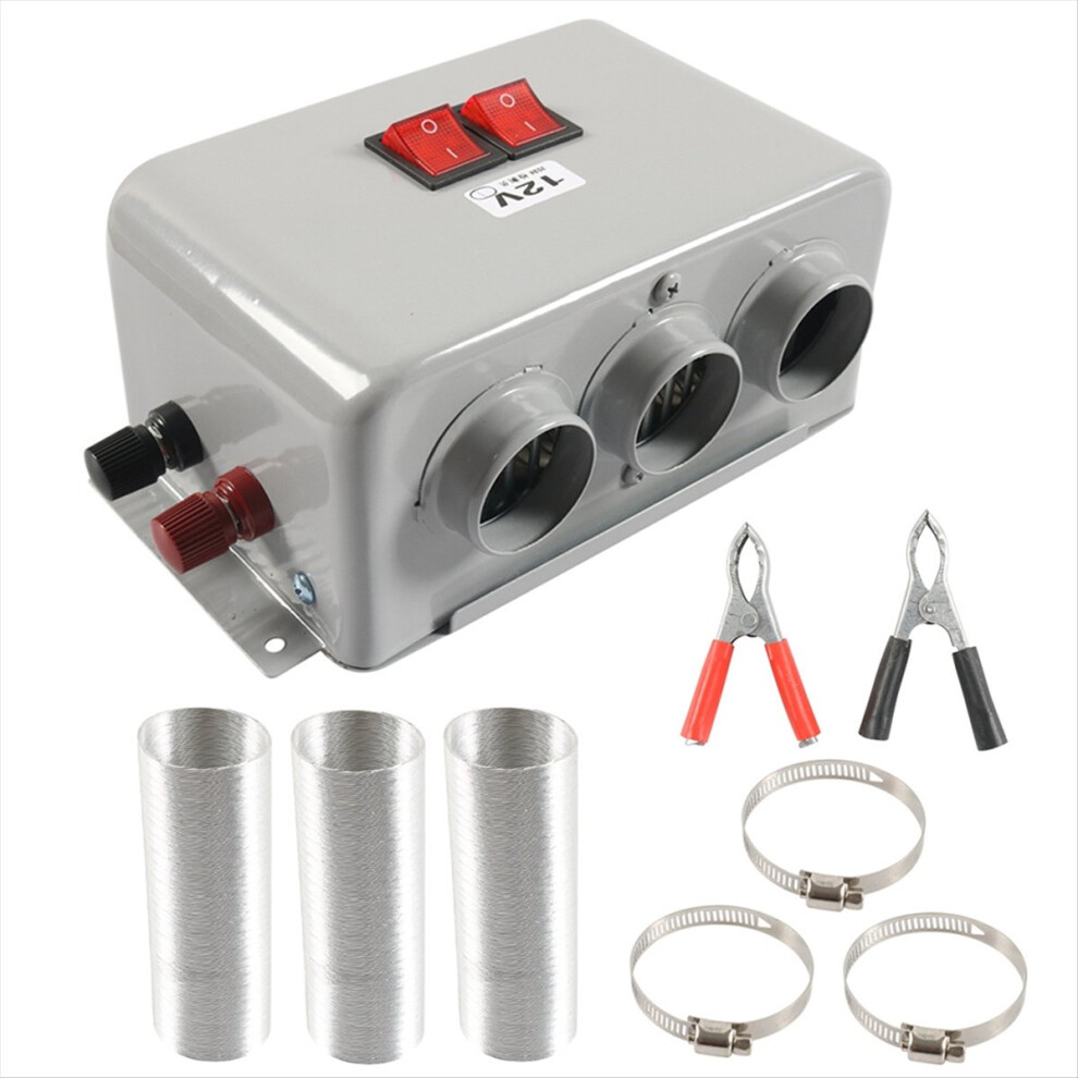 600W Car Universal Electric Heater Kits 3 Hole 12V Dc Heating Fan 4852742579360