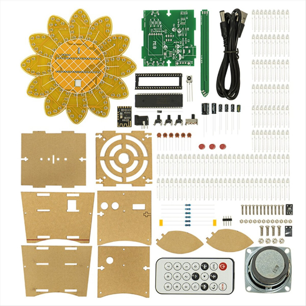 Led Sunflower Bluetooth Speaker Kit With Remote Control Diy Light/Dark 4852742554275