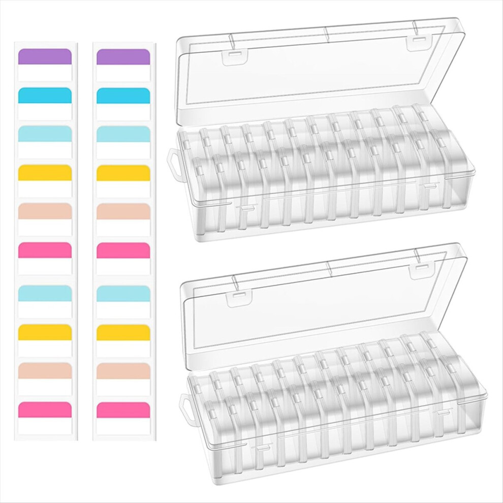 Bead Organizer Box, Small Rectangular Clear Bead Storage Set 2