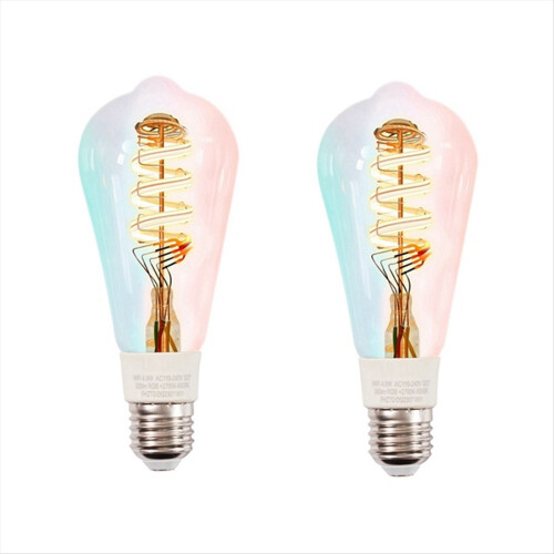 2Pcs Tuya Smart WiFi Bulbs ST64 LED Light for Home 2