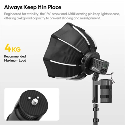 AL06 Adjustable Light Handle Grip Stand with Power Mount Angle 1
