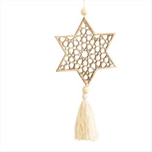 Hexagonal Star Hollow Wooden Pendant Home Bedroom Wall Decoration