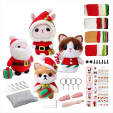 Christmas Dolls Needle Felting Kits for Beginner,Needle Felting Kit,Felt Needles,Foam Pad,Felt Cloth,Instruction