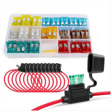 10pcs 14AWG ATC/ATO Fuse Holder with 120Pcs Medium Car Fuses