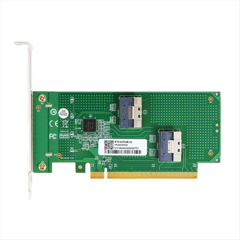 Dual-Channel Pcie X16 To 2X Slimsas Sff-8654 8I Adapter Card Gold 4852997621678